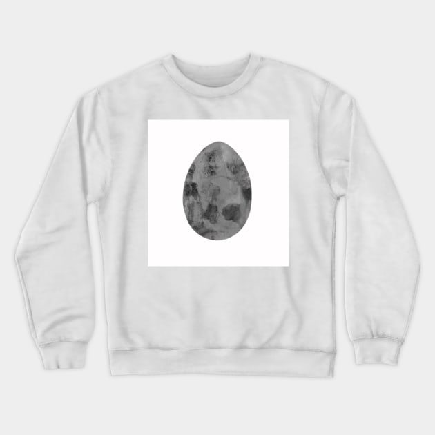 Easter egg - textured concrete, isolated on white background. Watercolor monochrome painting. Design for background, cover and packaging, Easter and food illustration, greeting card. Crewneck Sweatshirt by Olesya Pugach